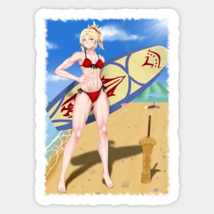 Mordred Summer Background Jagged Sticker